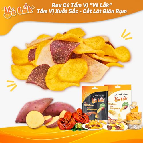 Rau củ sấy tẩm vị Vê Lắk là sản phẩm rau củ sấy công nghệ mới nhằm mục đích nâng cao chất lượng nông sản Việ